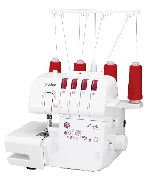 Remalladora Brother M343D, vista frontal en tres cuartos